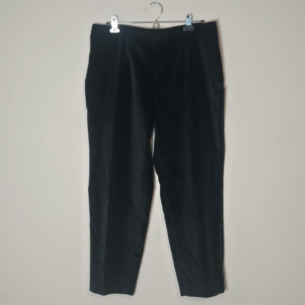 Piazza Sempione Dark Blue Audrey Corduroy Trouser Pants Slit Leg Size IT 50 XL
